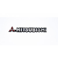 Шильдик надпись на автомобиль Mitsubishi хром красный большой