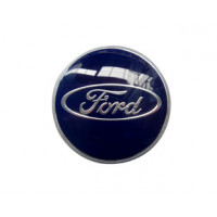 Колпачок (заглушка) на диски Ford (50мм) Focus 2 синий+хром