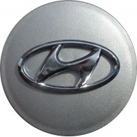 Колпачок (заглушка) на диски Hyundai (63/58/9) серебро/хром