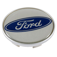 Колпачок (заглушка) на диски Ford (57мм) серебро/синий