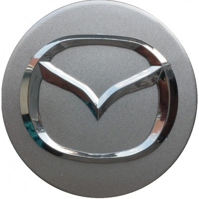 Колпачок (заглушка) на диски Mazda (56мм) серебро-хром