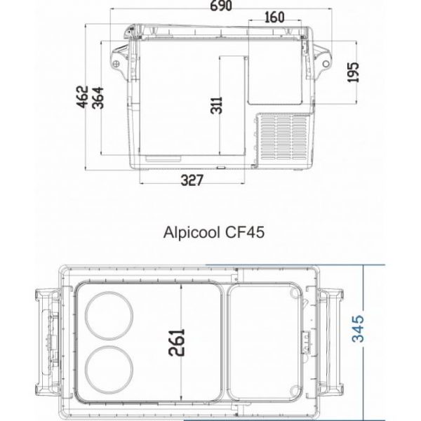 Двухкамерный автохолодильникAlpicool CF45